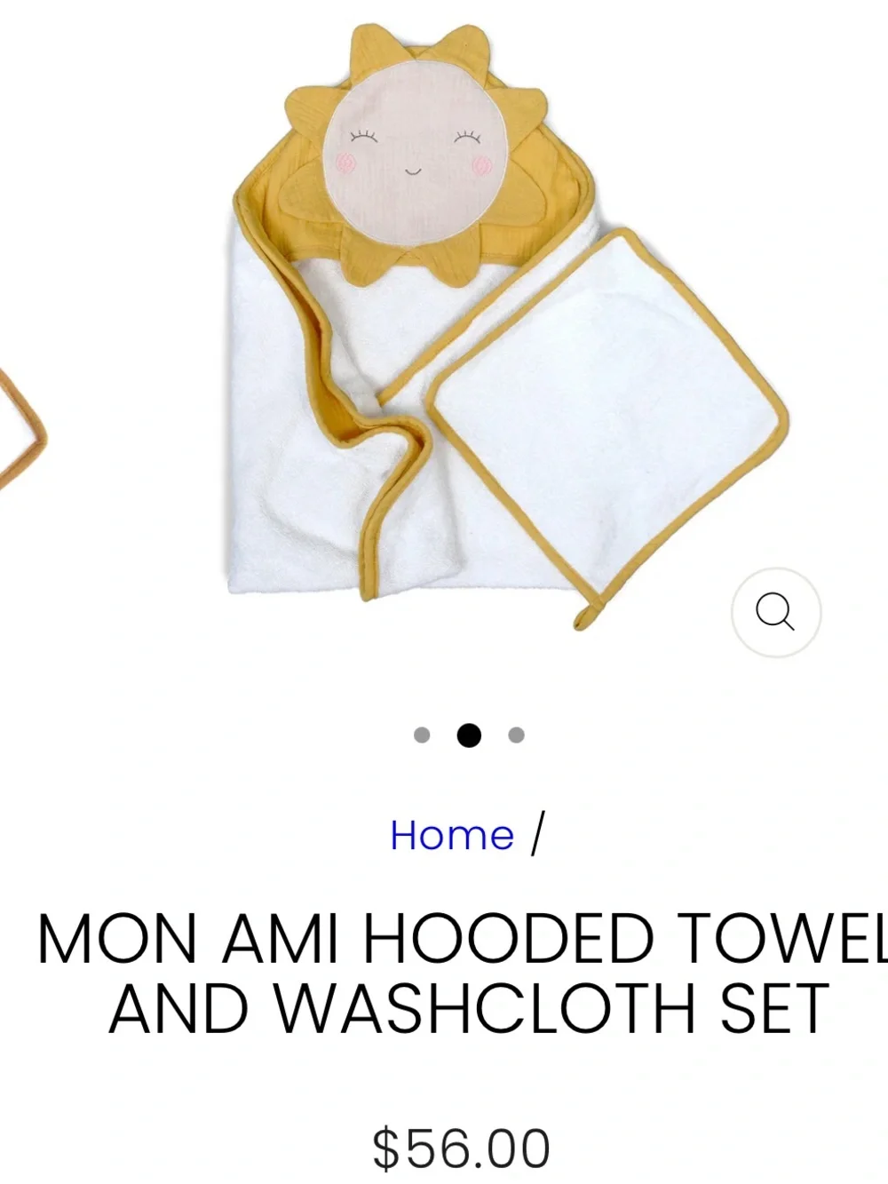 Kids' Sun Hooded Towel and Washcloth Set - Yellow